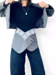 REMAKE: Set - croppad blazer + lace apron skirt