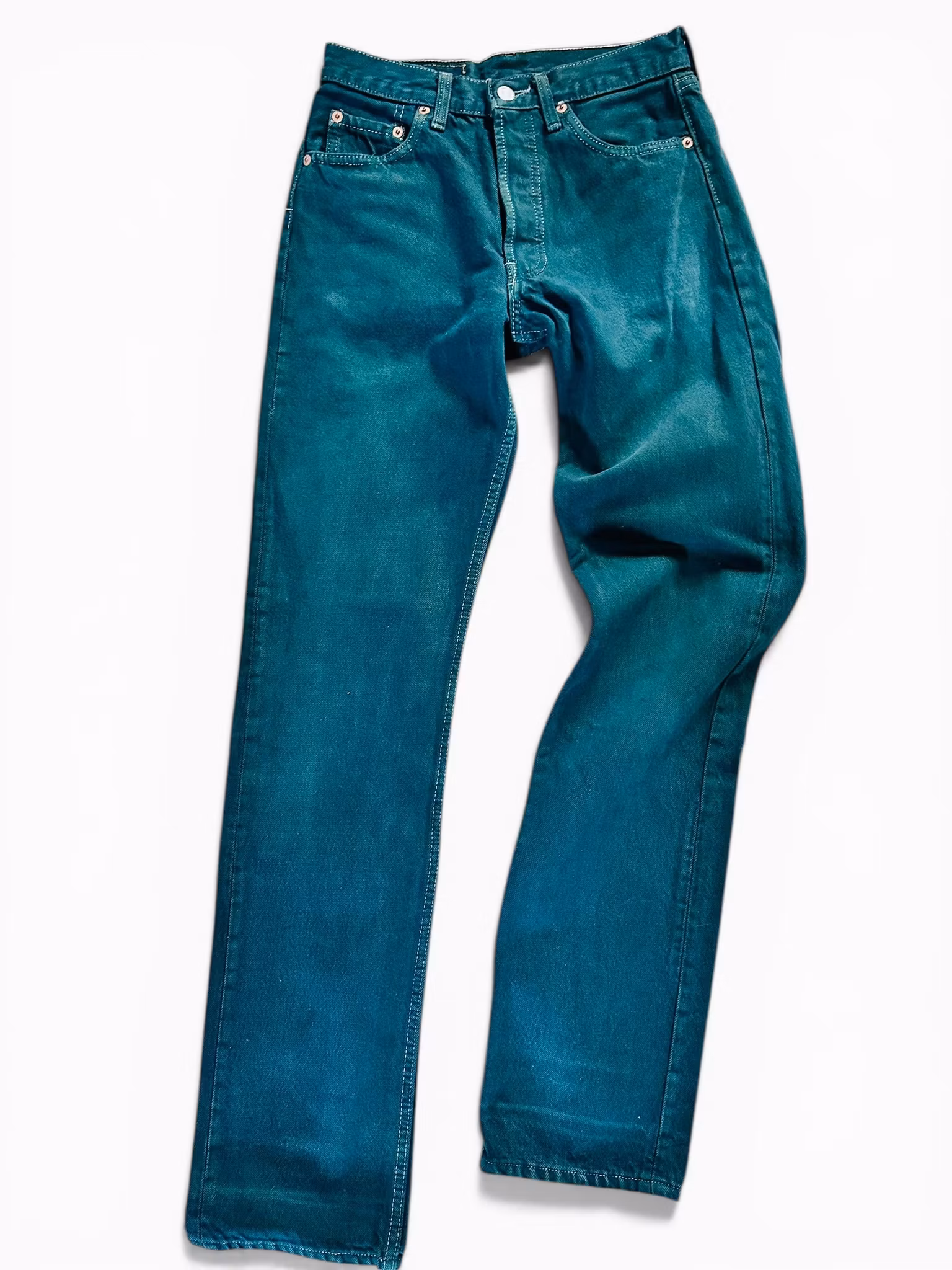 Vintage LEVI'S 501 28/34 gröna - Made in USA