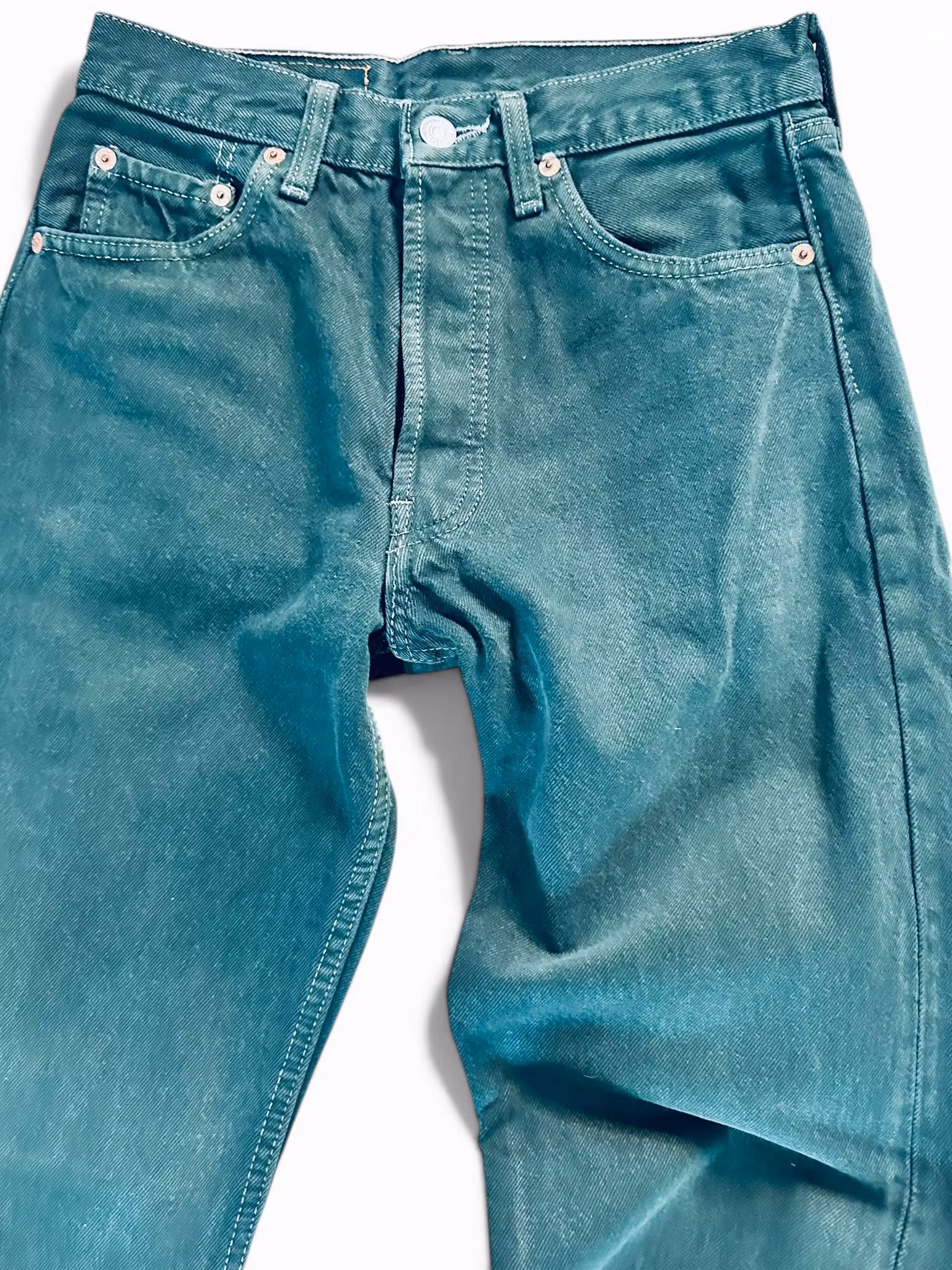 Vintage LEVI'S 501 28/34 gröna - Made in USA