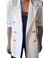 Vintage vit kavaj med gulddetaljer