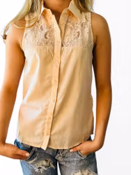 Ärmlös topp med spets