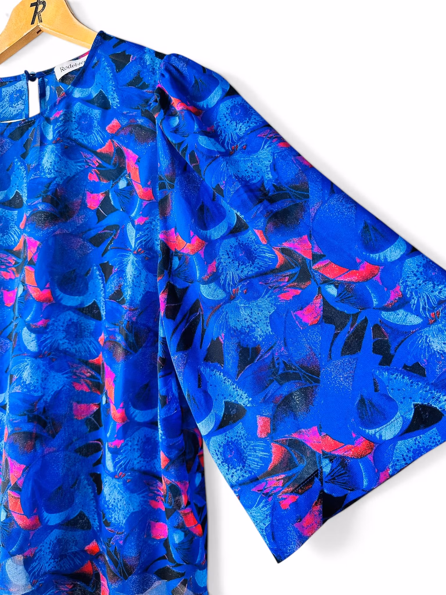 RODEBJER blåmönstrad blus "Maine"