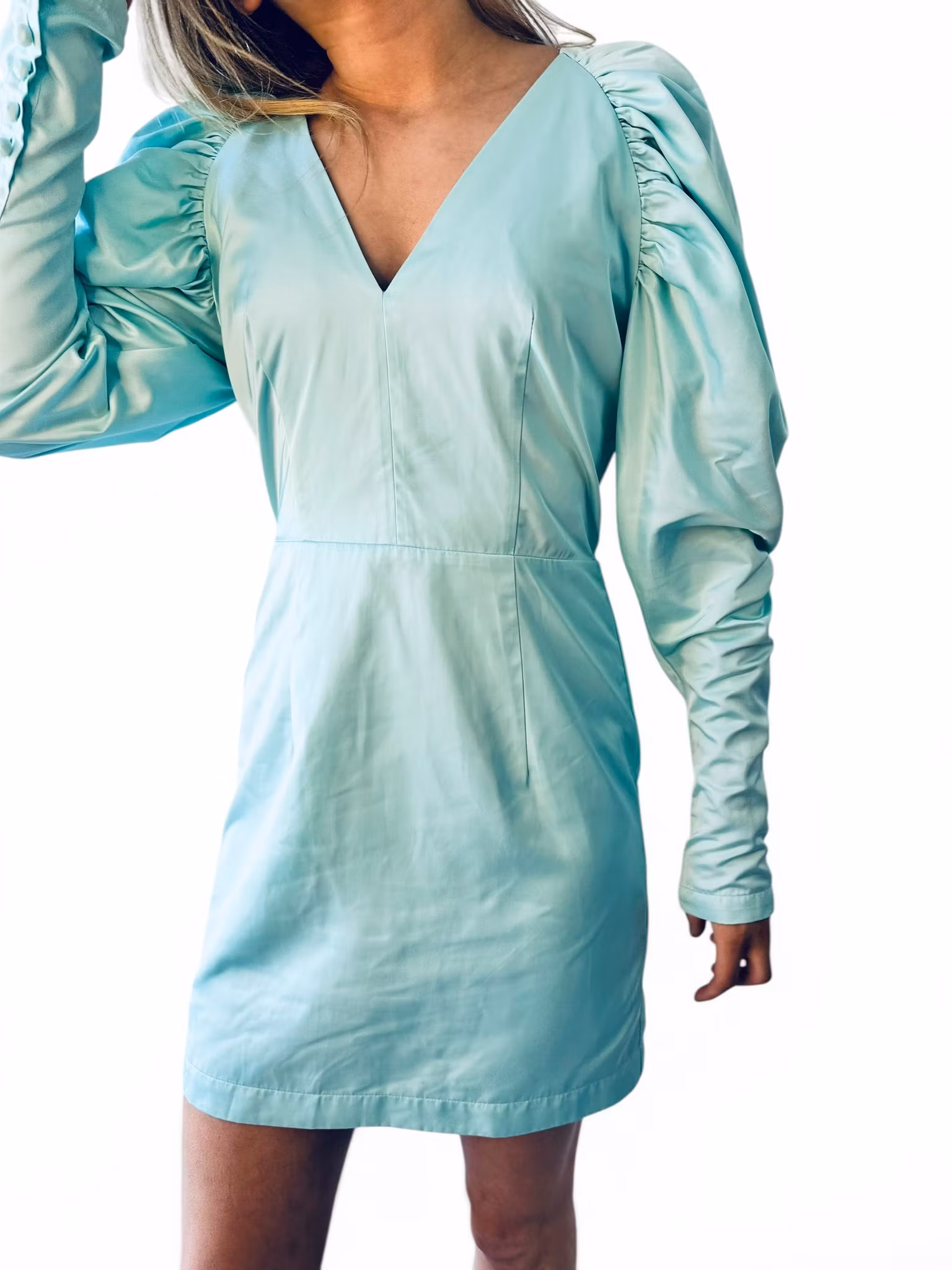 ROTATE klänning i aquamarin