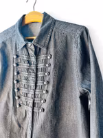 Vintage jeansskjorta med Napoleon-knäppning