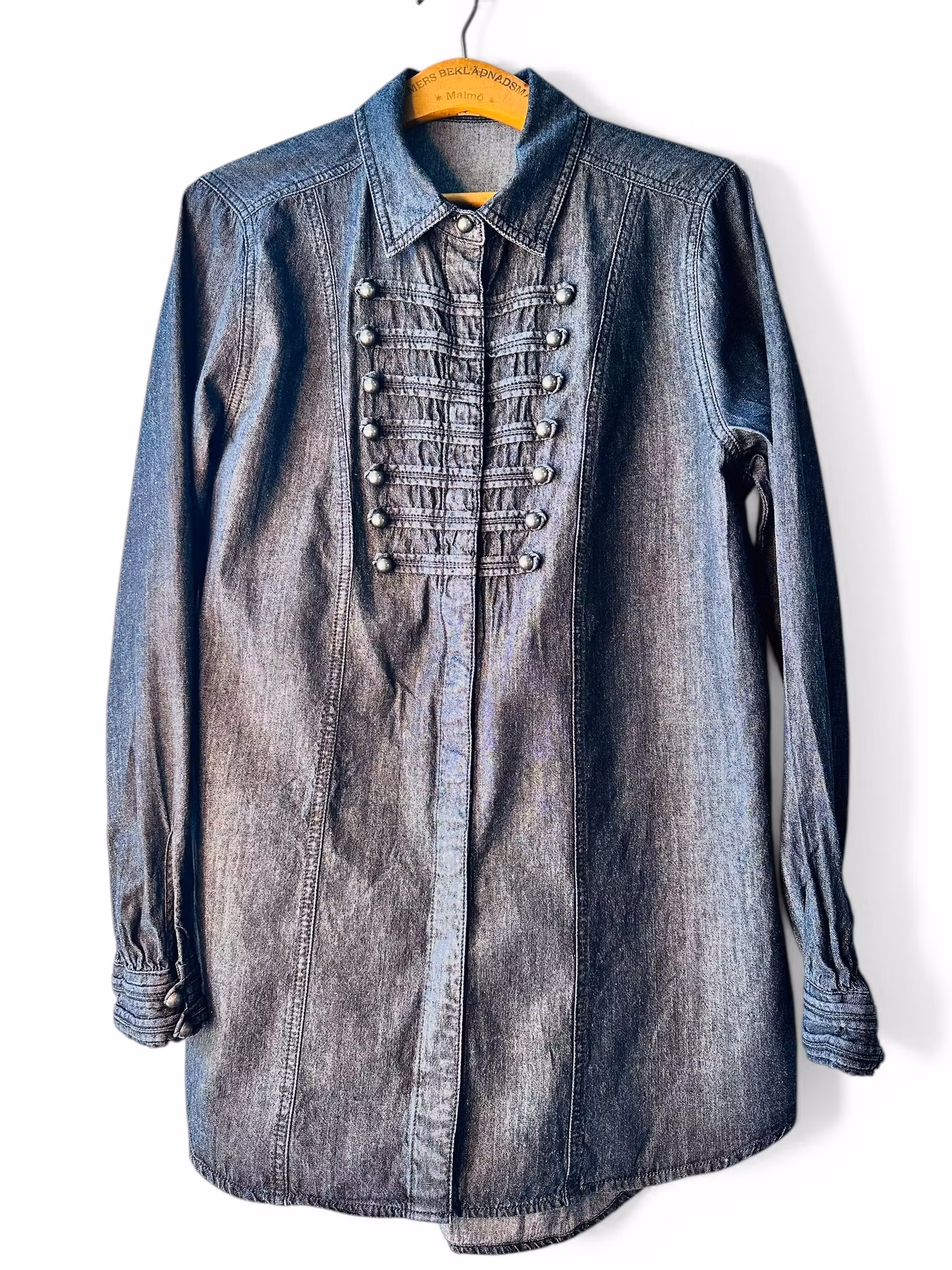Vintage jeansskjorta med Napoleon-knäppning