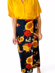 Vintage blommig wrapkjol