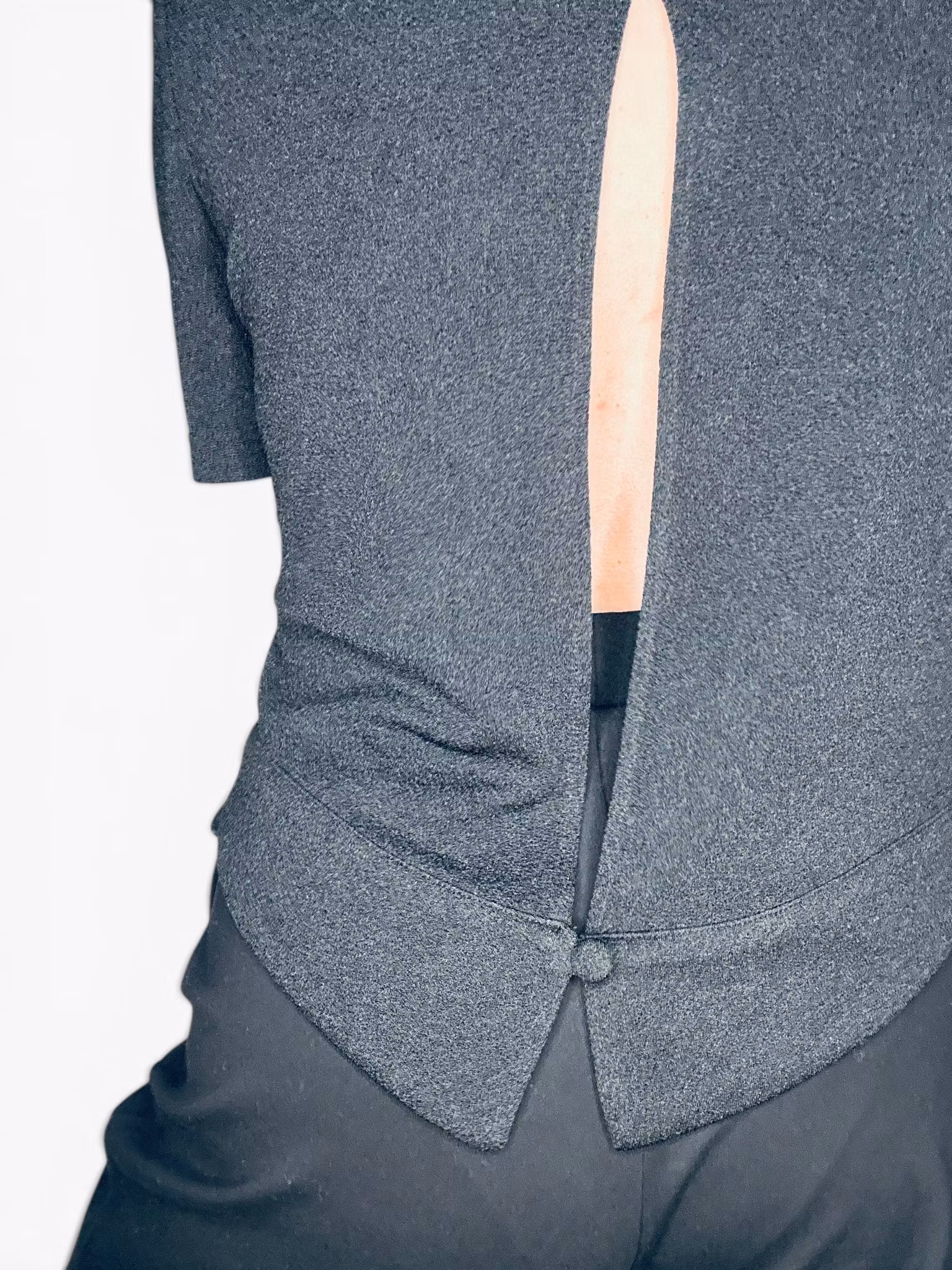 VINTAGE svart blus med öppen rygg