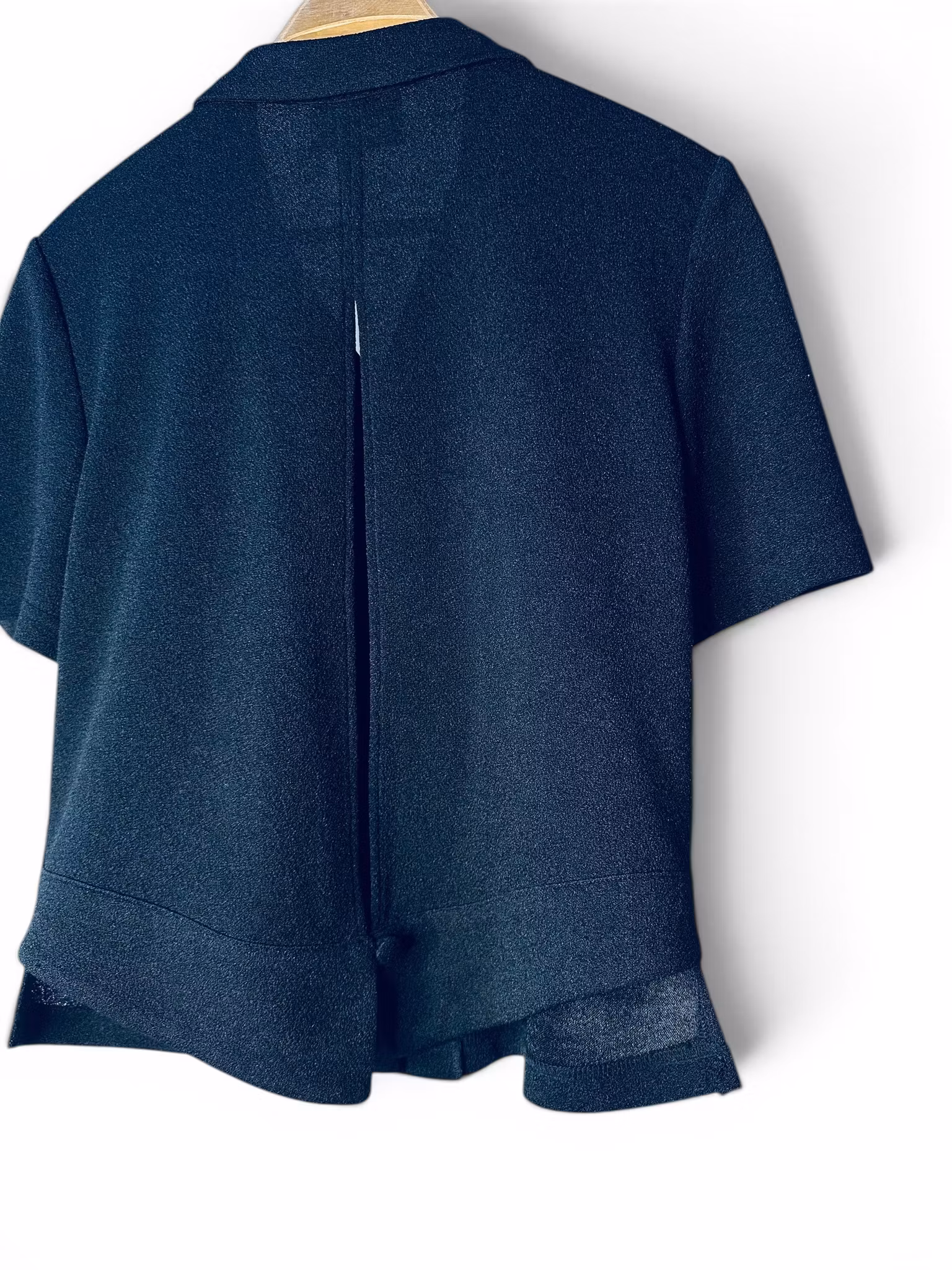 VINTAGE svart blus med öppen rygg