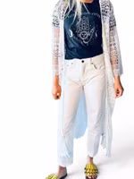 Coachella vit virkad kaftan