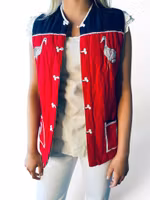 Handsydd quiltad patchwork-väst