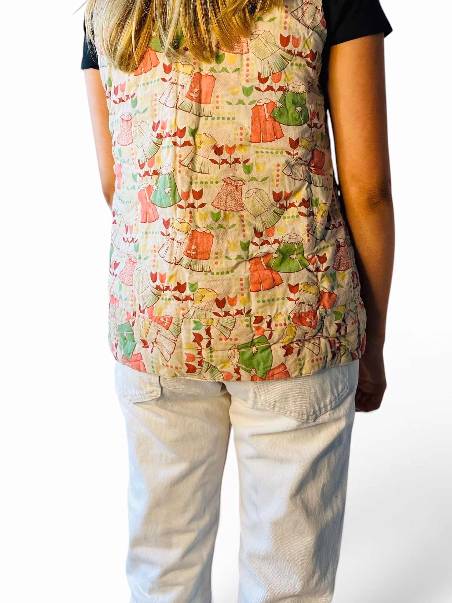 Handsydd quiltad patchwork-väst