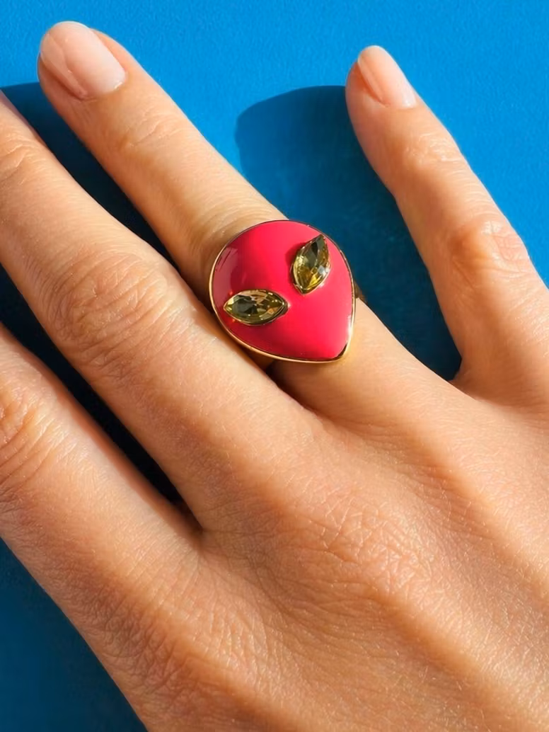 Ring - neonfärgad alien