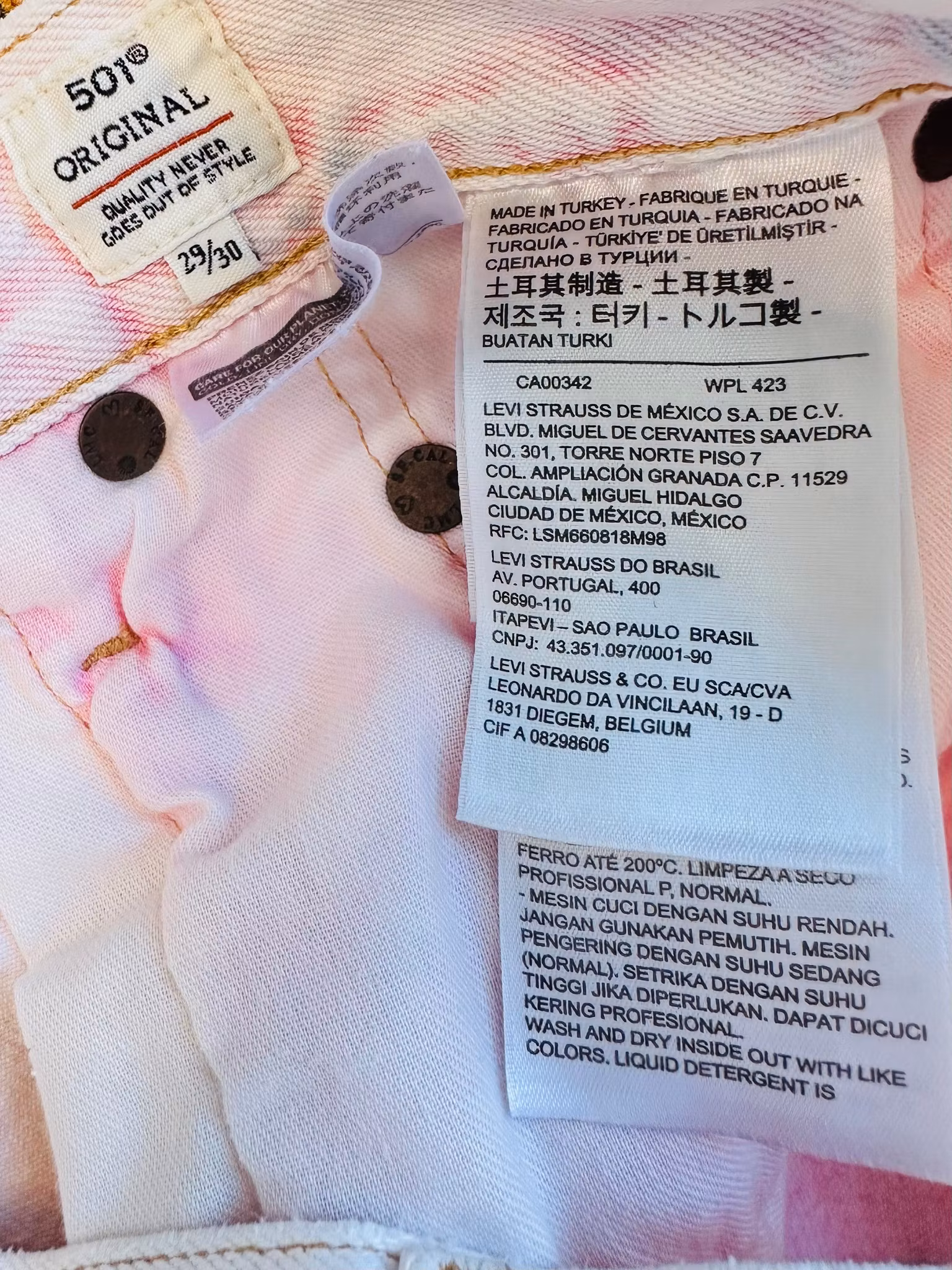 LEVI'S 501 29/30 rosa