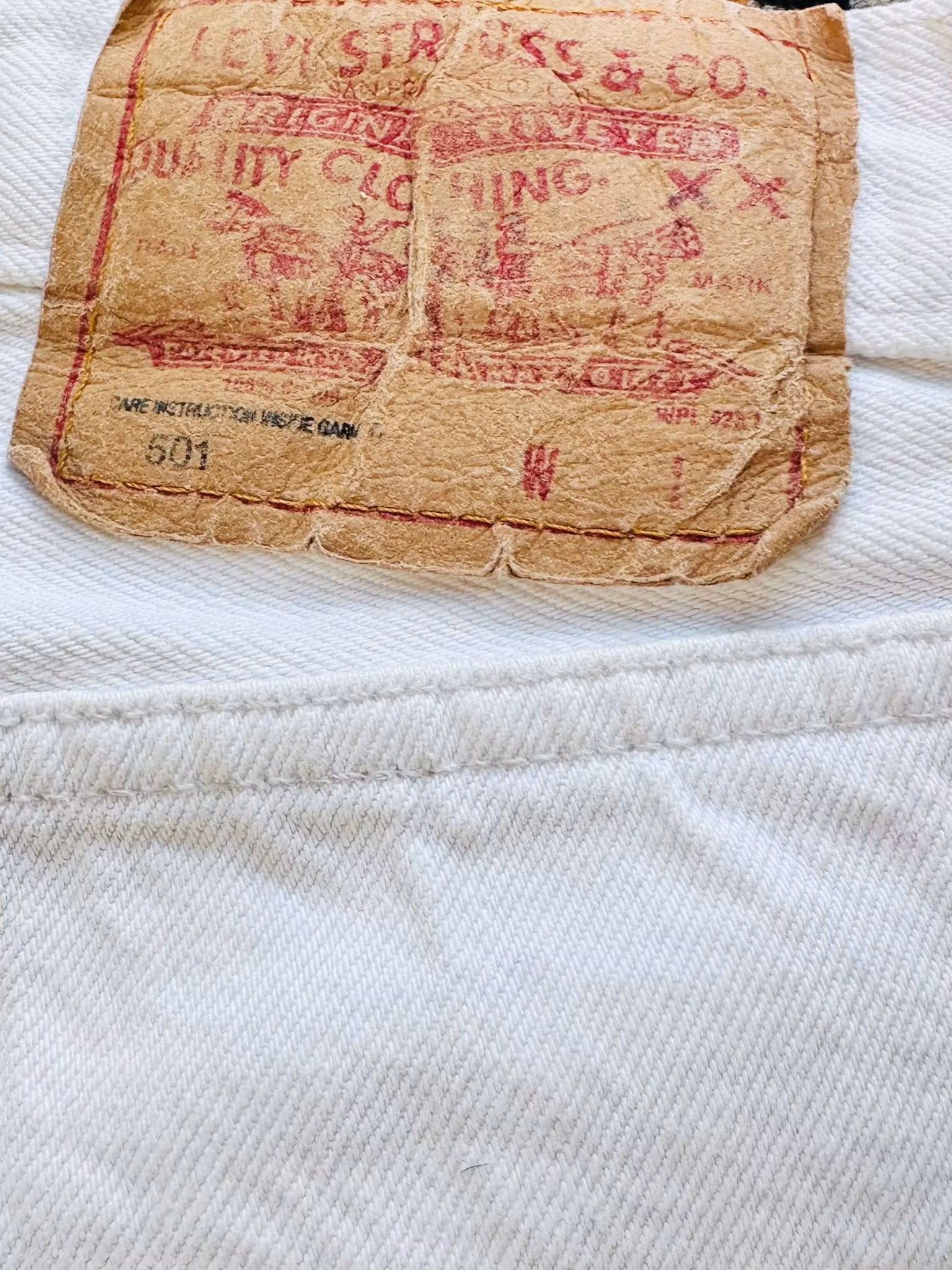 LEVI'S vintage 501 30/34" vita "Made in U.S.A."