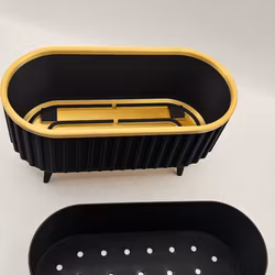 Modern rektangulär kruka – svart & guld