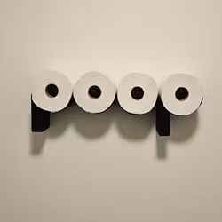 Väggfäste för toalettpapper "poop"