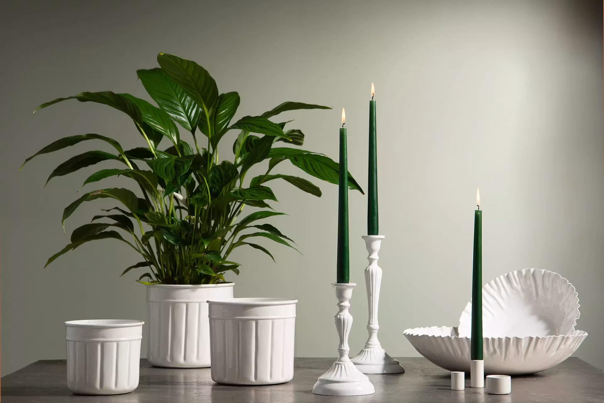 Ljusstake Flowery Emalj Shell, S