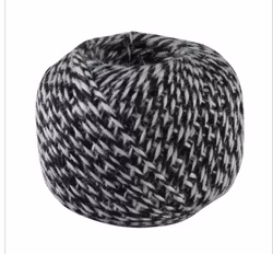 Jutesnöre Svart/Vit Melerat