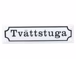 Skylt Emalj "Tvättstuga"