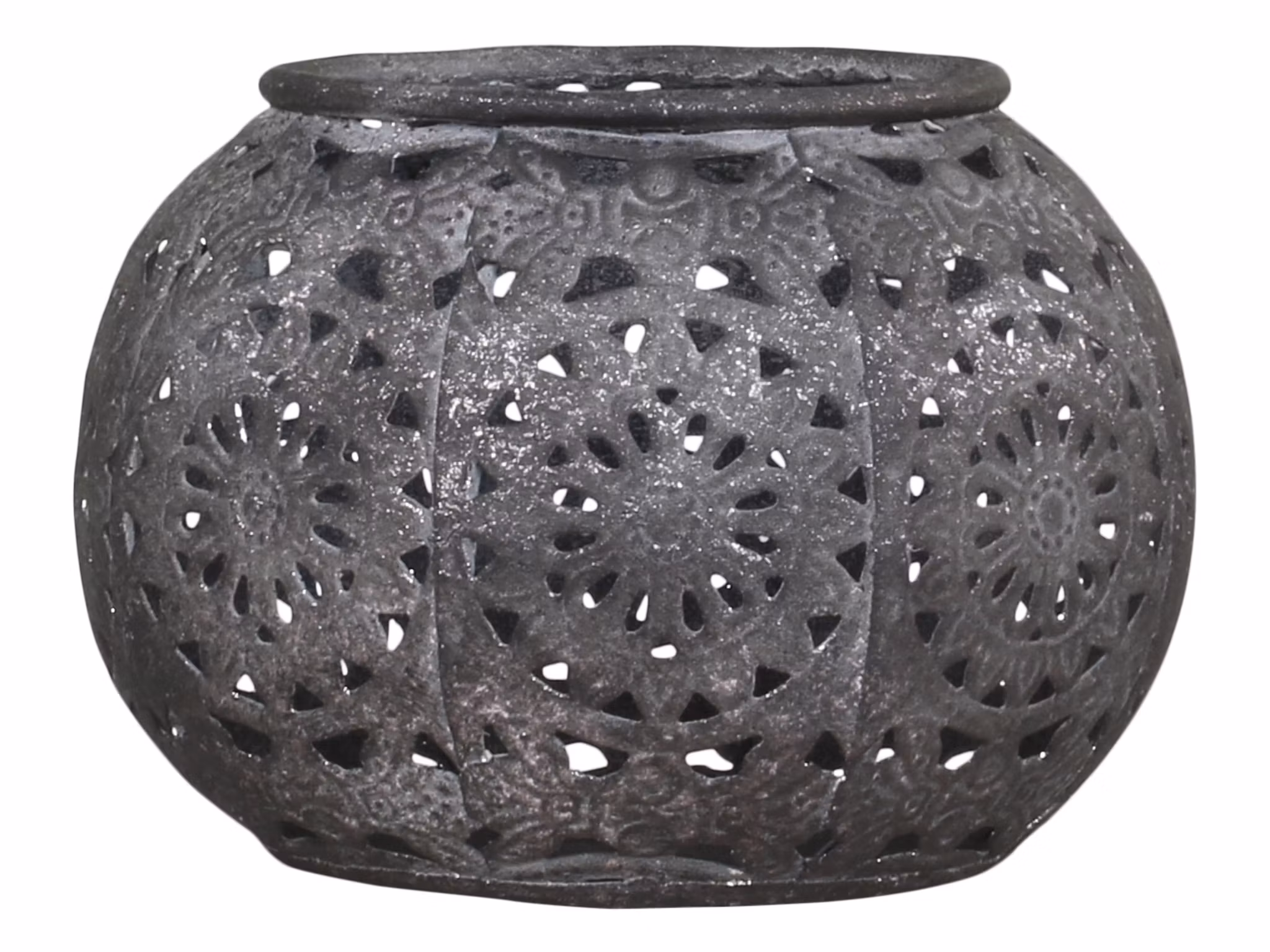 Ljuslykta med mönster i antik zink L