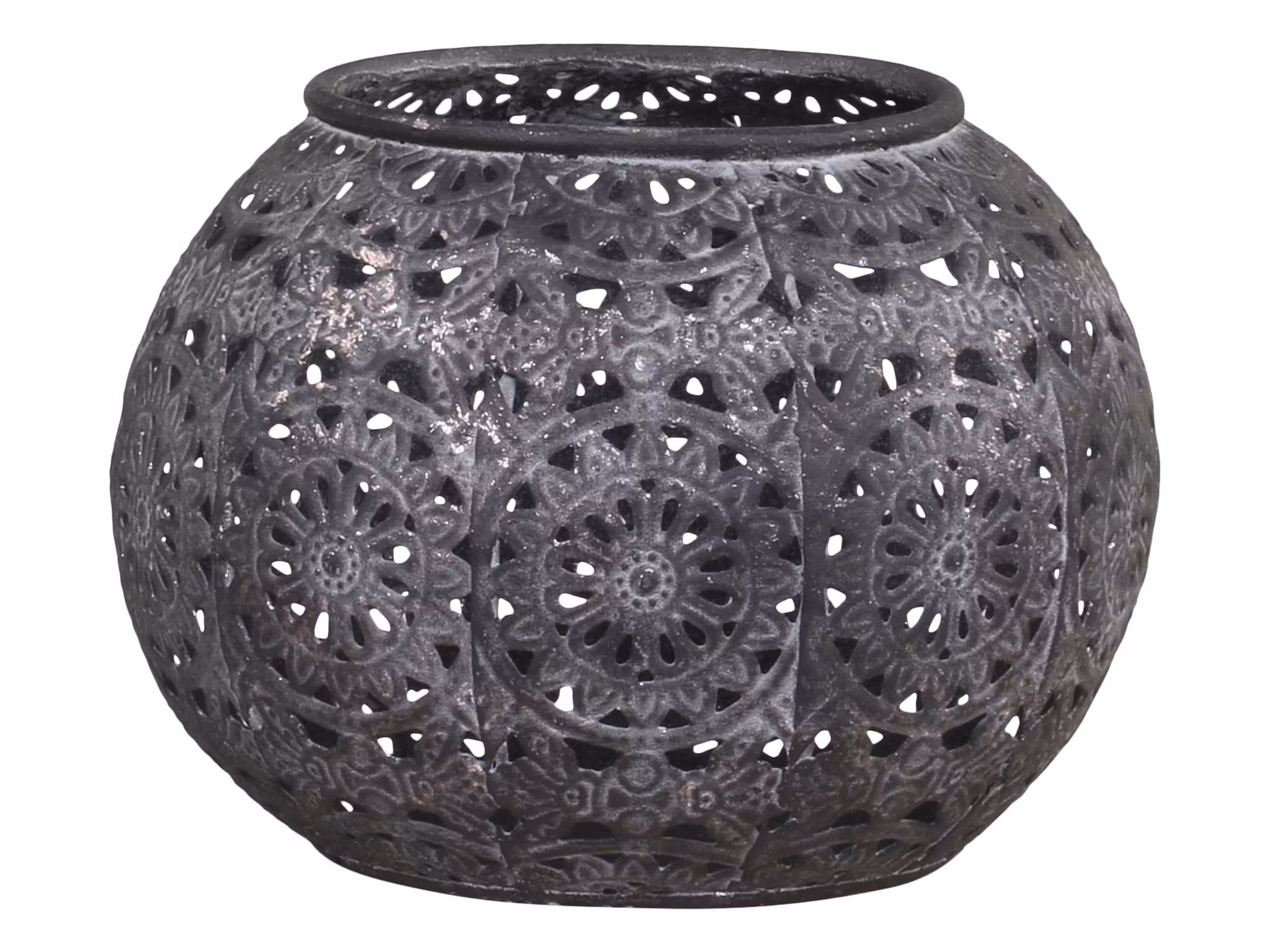 Ljuslykta med mönster i antik zink S