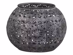 Ljuslykta med mönster i antik zink S