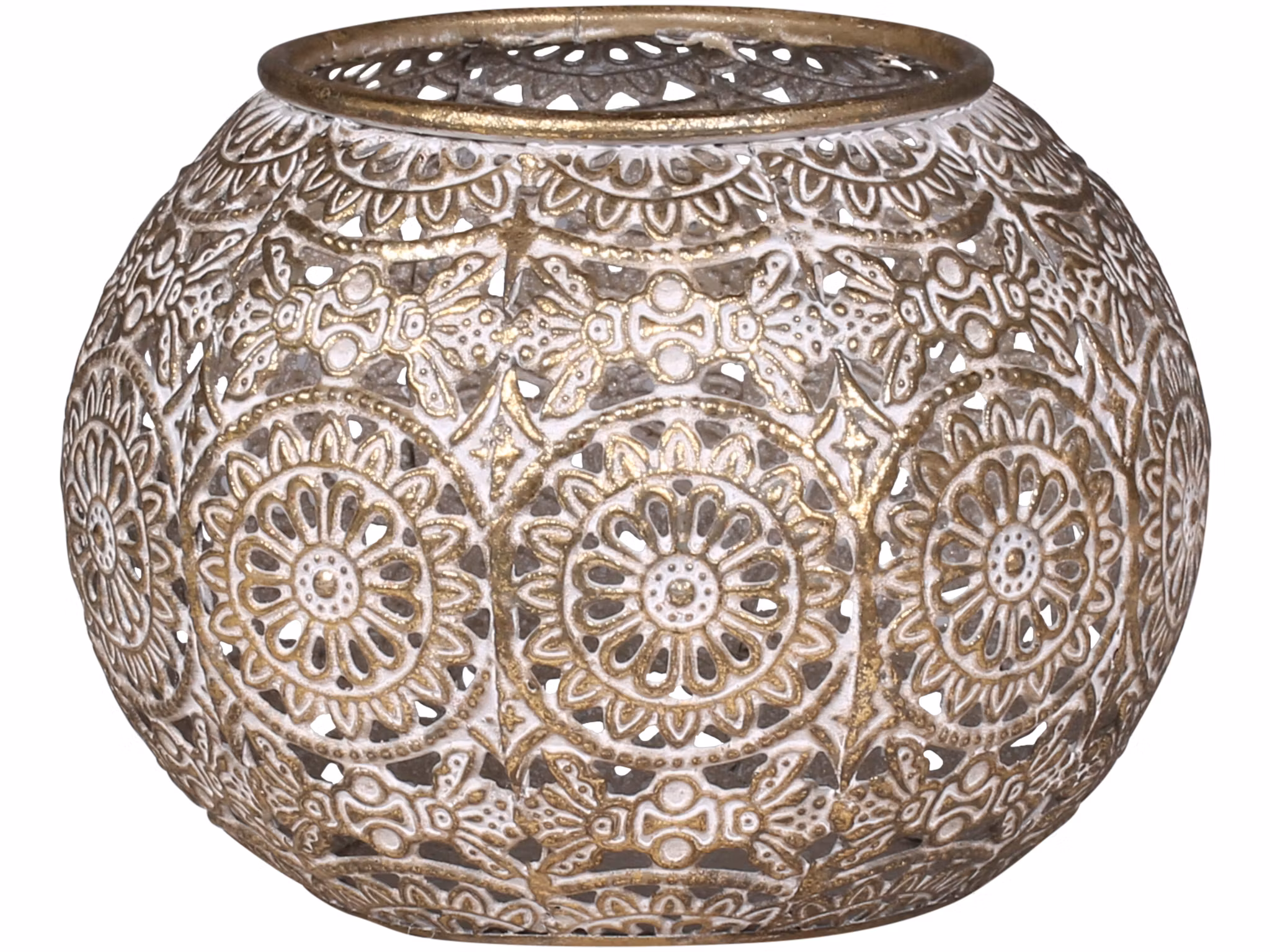 Ljuslykta med mönster i antik champange S