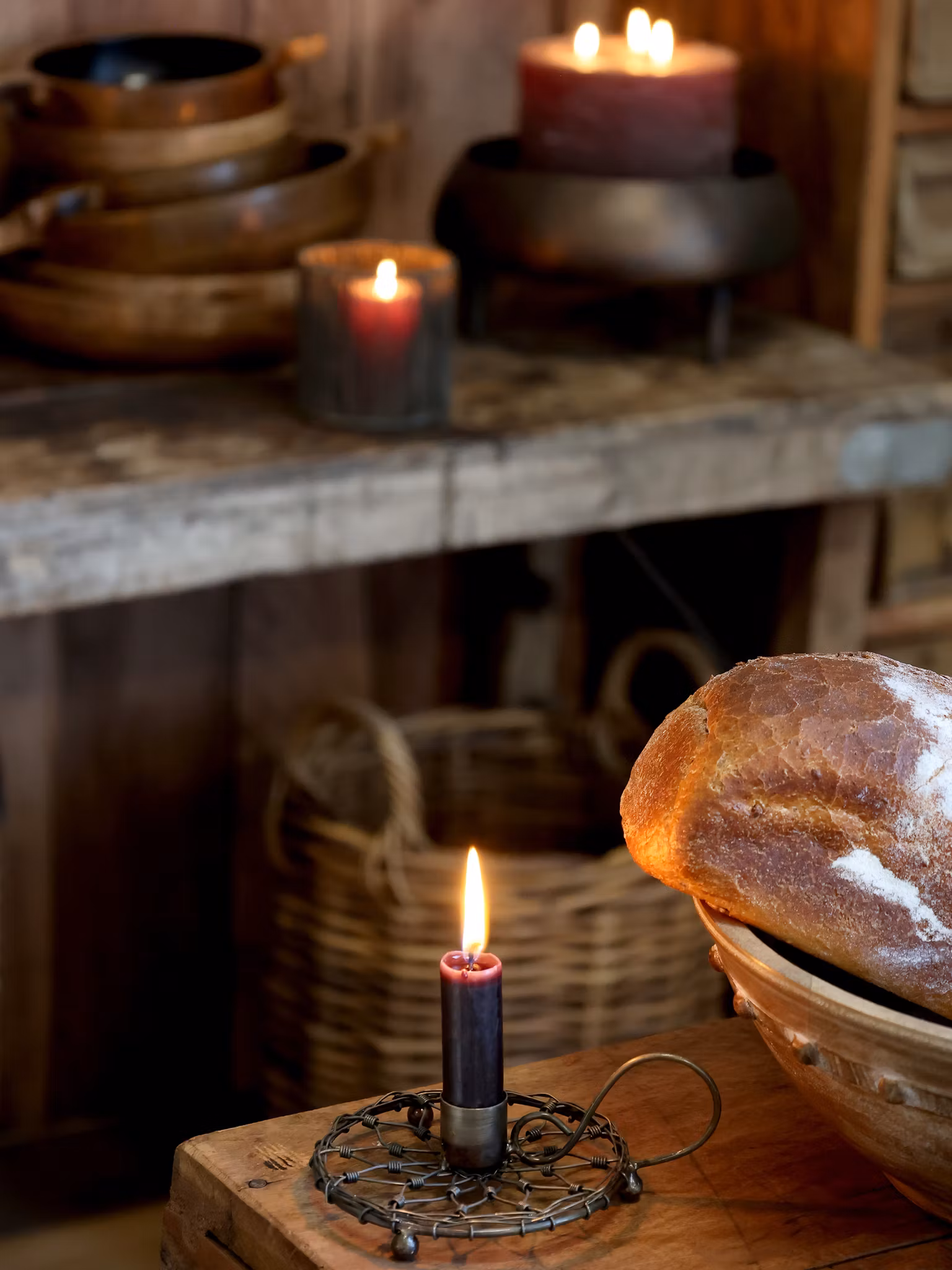 Kammarljusstake antik mässing