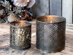 Ljushållare med mönster i antik mässing S