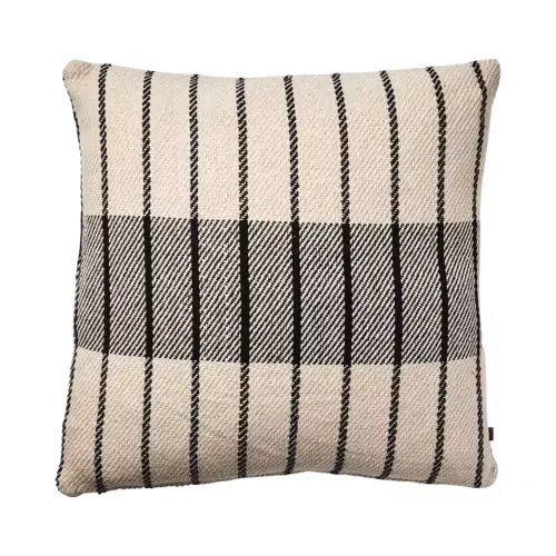 Randigt kuddfodral Elfenben/svart