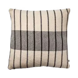 Randigt kuddfodral Elfenben/svart