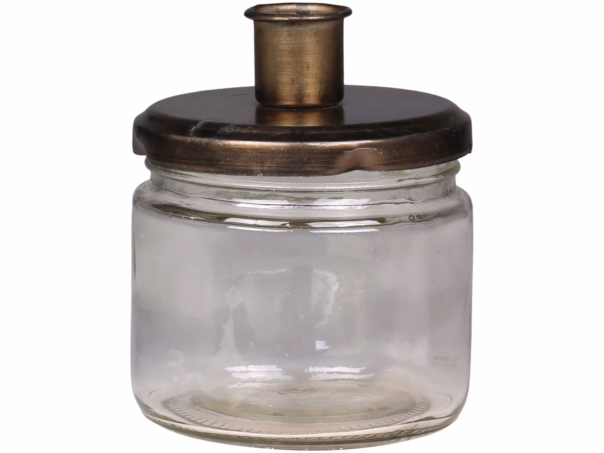 Ljusstake med hållare, Antik mässing