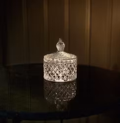 Nostalgisk glasburk med lock Rut