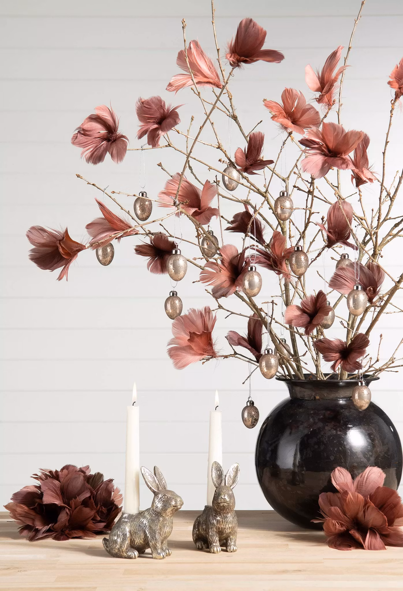 Fjäder Blom mörkrosa