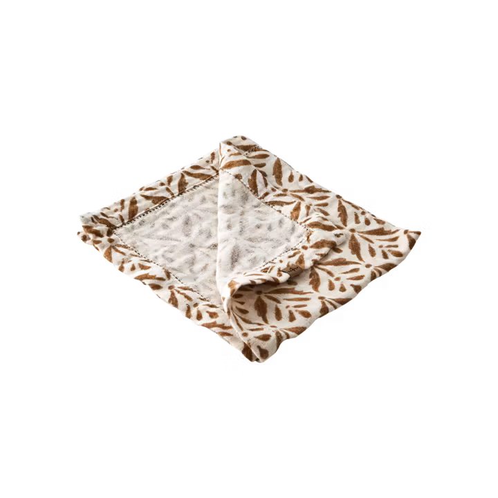 Vacker tygservett i bomull, Elfenben/senapsgul