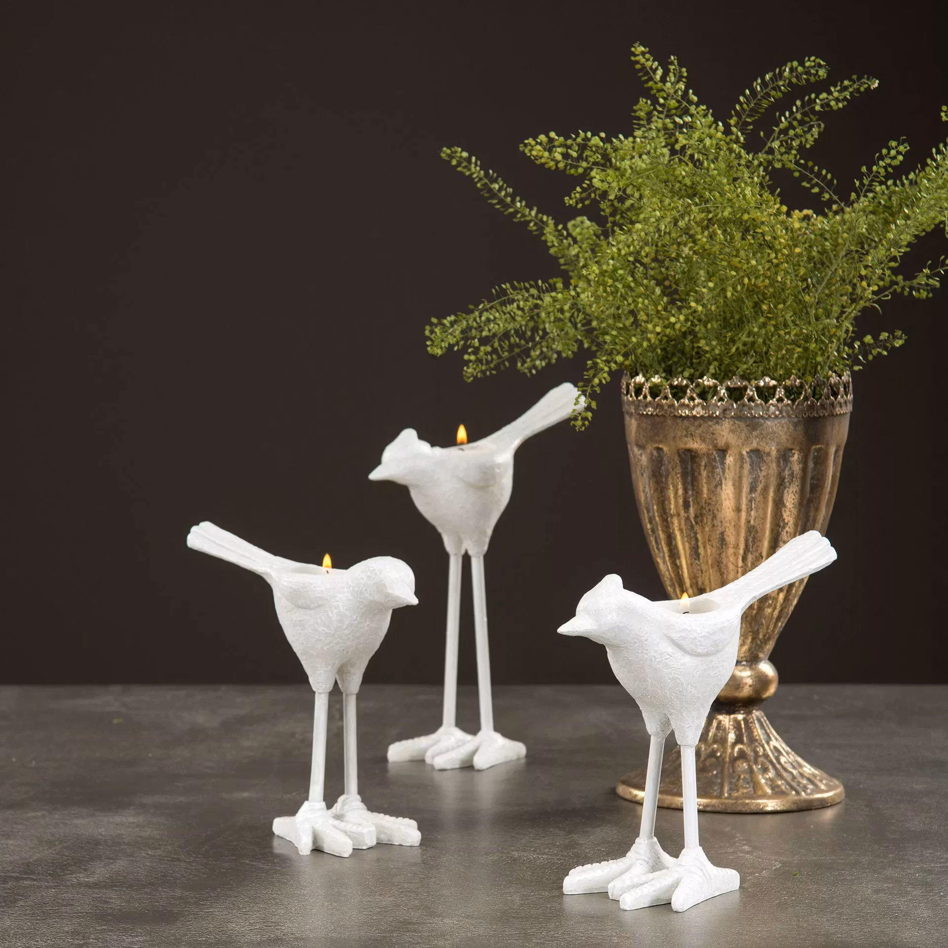 Ljusstake Fågel Vit S