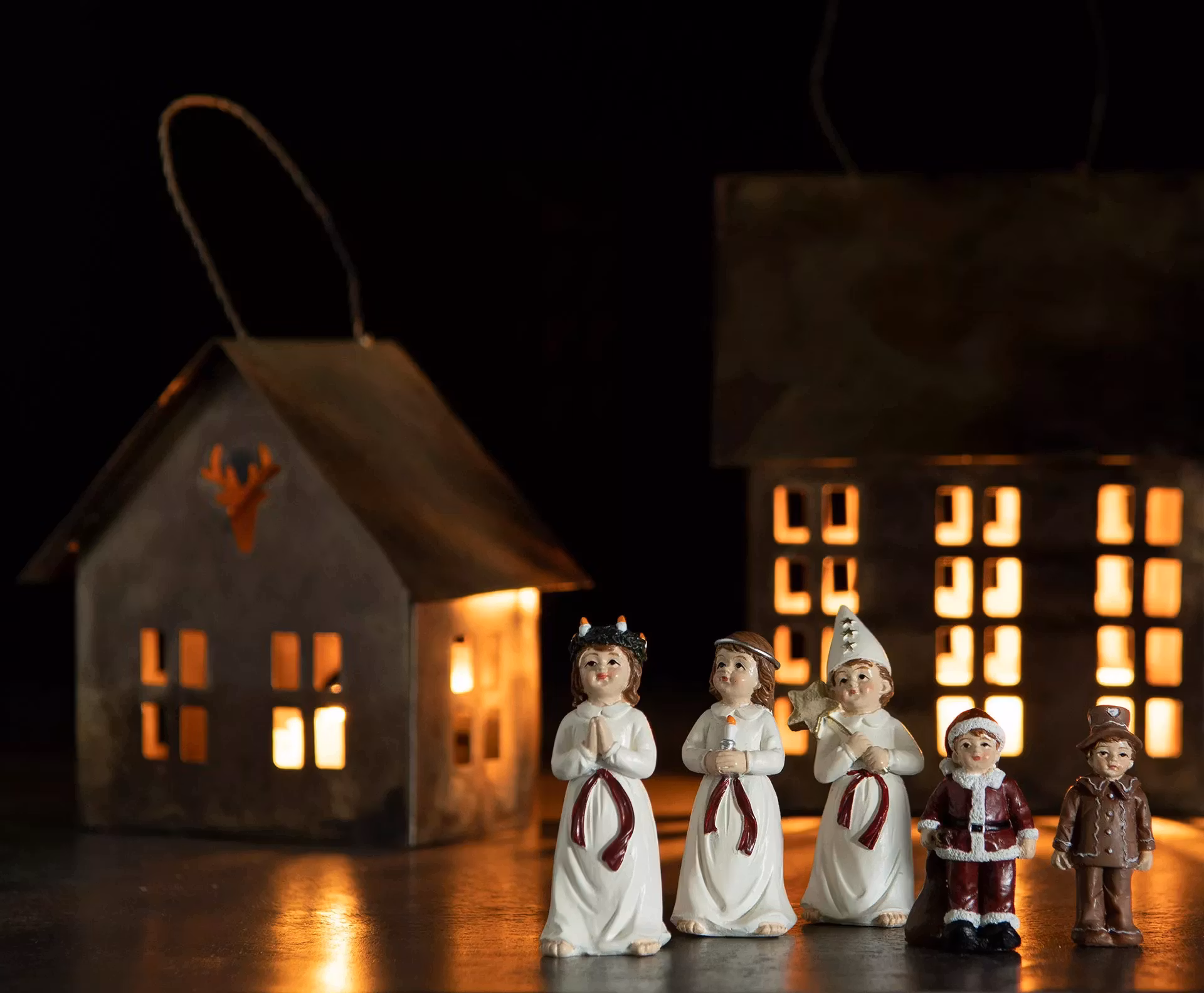 Hus Hänge L Antik Brun