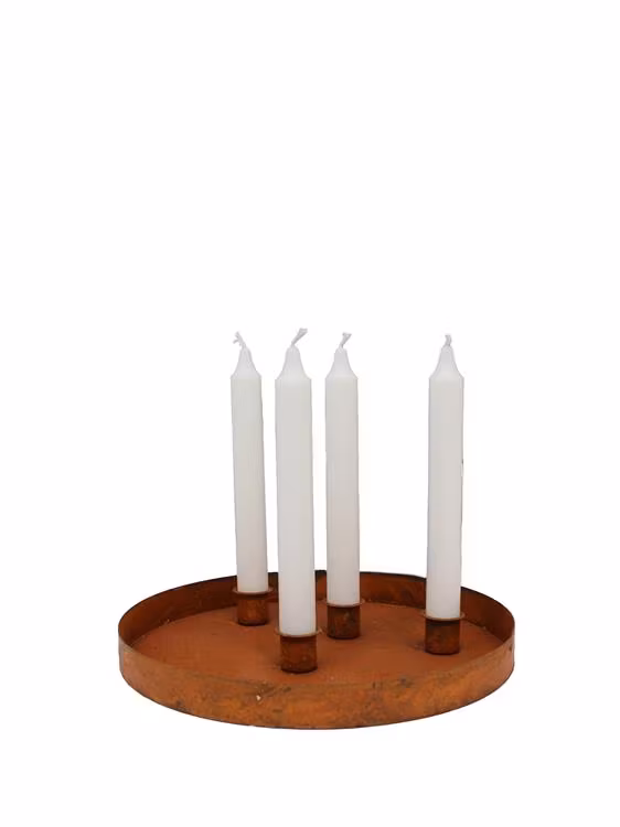 Rostig ljusstake för 4 ljus