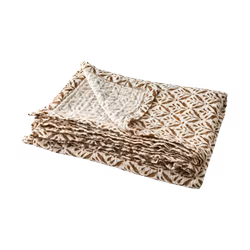 Vacker duk i bomull, Elfenben/senapsgul