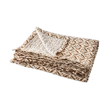 Vacker duk i bomull, Elfenben/senapsgul