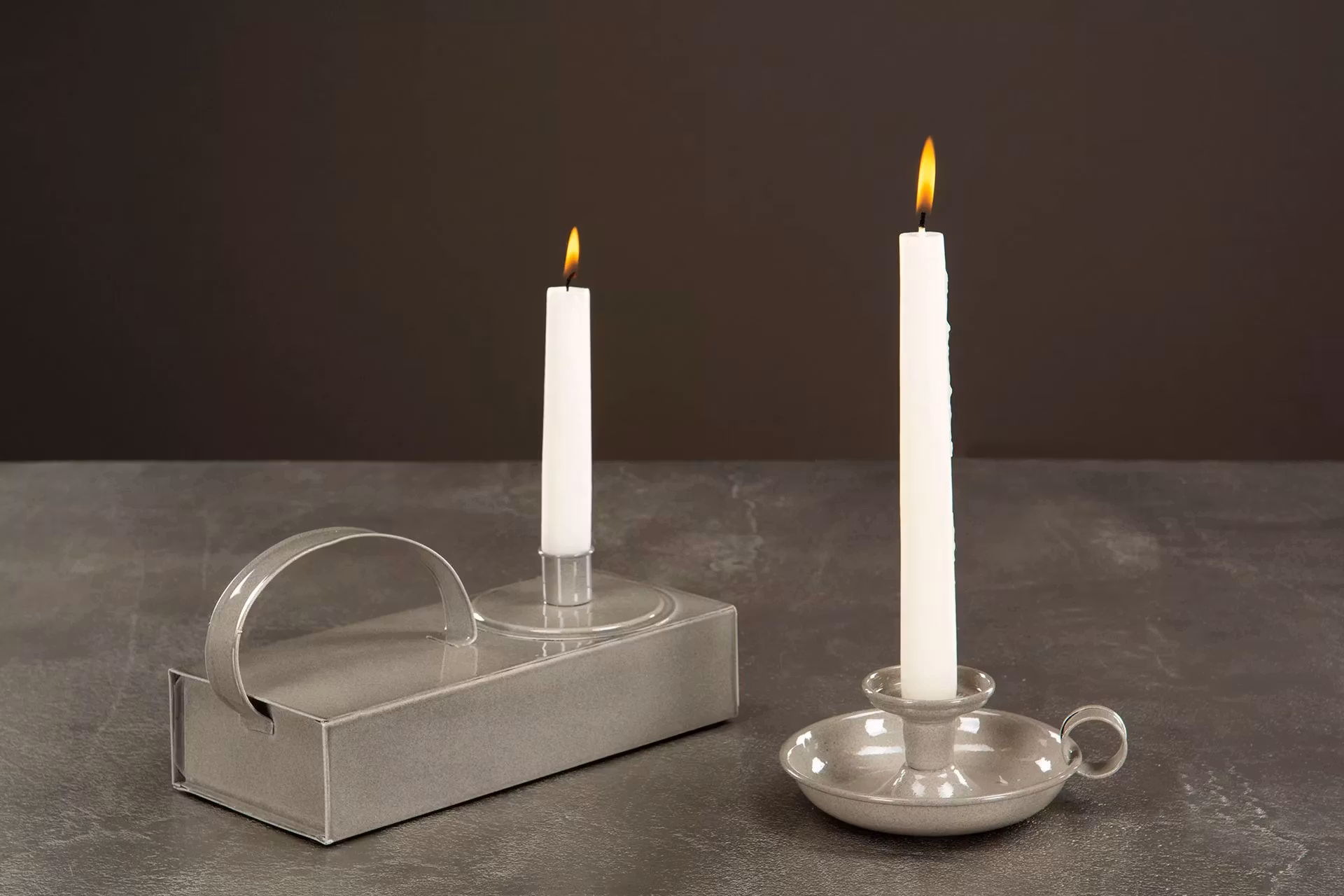 Ljushållare med Låda Emalj sand