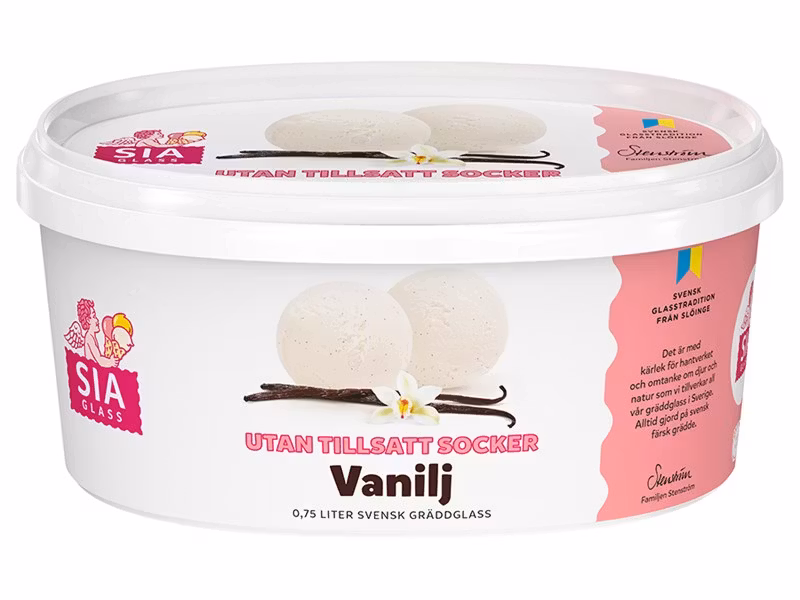 Vanilj utan tillsatt socker 0,75 liter 8-pack