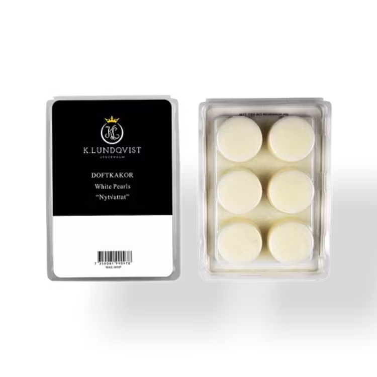 Vaxkakor / doftkakor till aromalampa  White Pearls  från K.Lundqvist med härlig doft av nytvättat!
