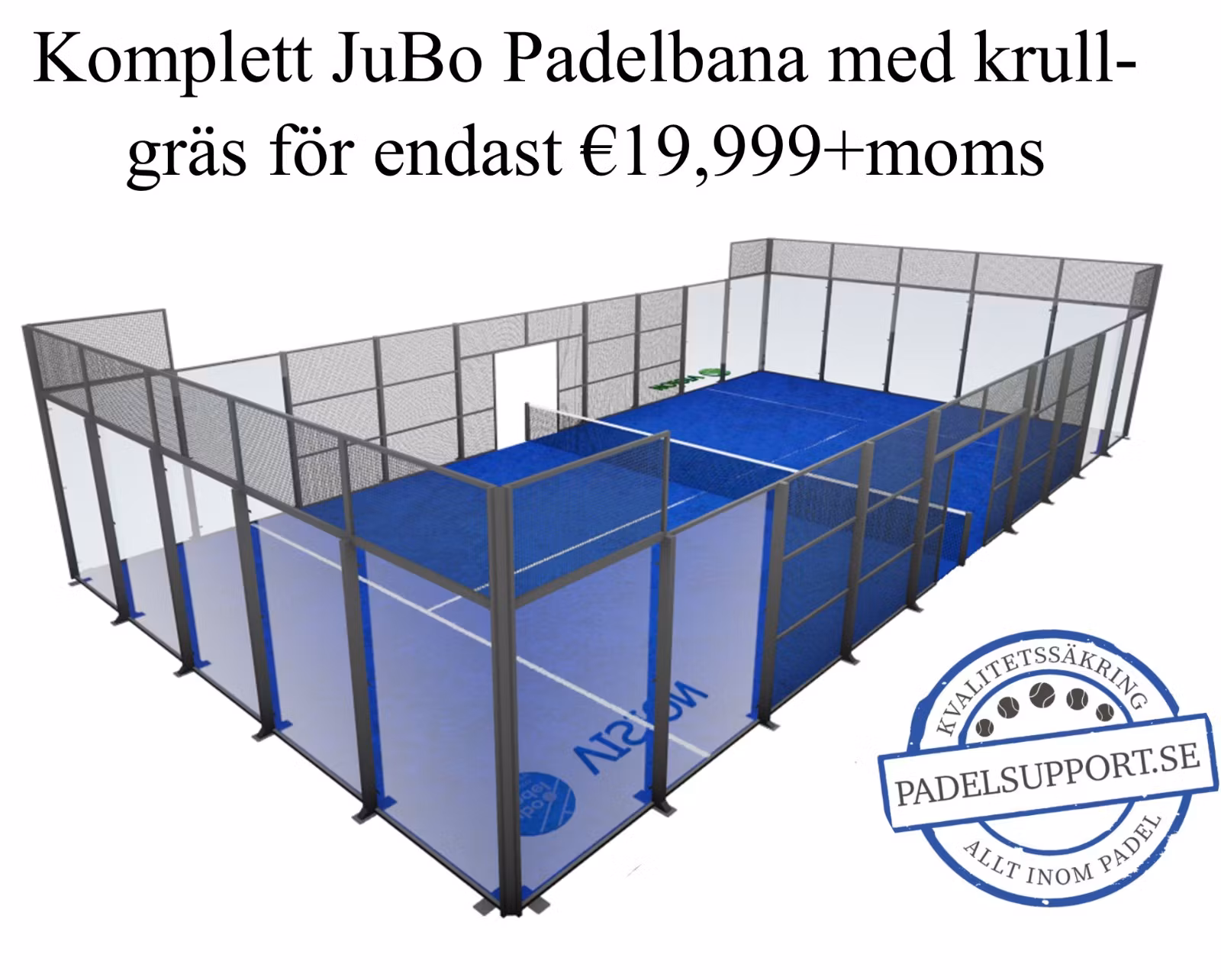 Vision padelbana med krullgräs