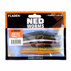 Fladen NED worm 6p / 10cm Mix