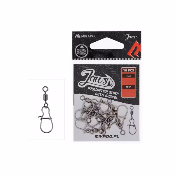 Mikado Jaws Predator Snap w Swivel 10st