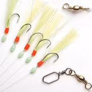 Sabiki häckla grön & silver med 5 st