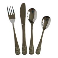 Barnbestick i rostfritt stål med ank-motiv – Perfekt present till barn | 4-delat set