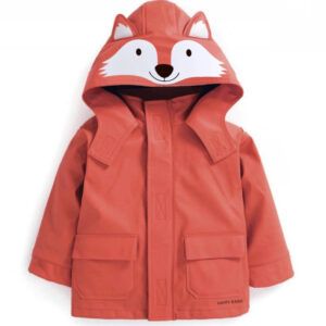 Regnjacka barn räv orange eko happyrains