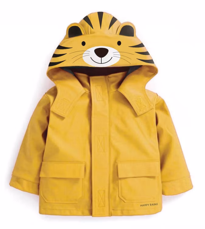 Regnjacka barn gul tiger